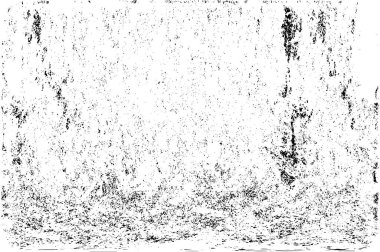 Grunge üst üste biniyor. Soyut siyah-beyaz vektör arkaplanı. Çatlak, leke ve noktalarda kirli desenli tek renkli klasik yüzey. Karanlık korku tarzında eski bir duvar.