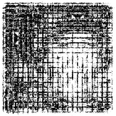 Grunge üst üste biniyor. Soyut siyah-beyaz vektör arkaplanı. Çatlak, leke ve noktalarda kirli desenli tek renkli klasik yüzey. Karanlık korku tarzında eski bir duvar.