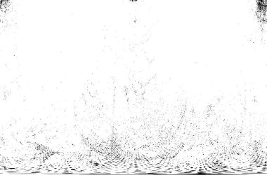 Grunge üst üste biniyor. Soyut siyah-beyaz vektör arkaplanı. Çatlak, leke ve noktalarda kirli desenli tek renkli klasik yüzey. Karanlık korku tarzında eski bir duvar.