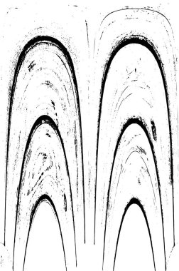 Grunge üst üste biniyor. Soyut siyah-beyaz vektör arkaplanı. Çatlak, leke ve noktalarda kirli desenli tek renkli klasik yüzey. Karanlık korku tarzında eski bir duvar.