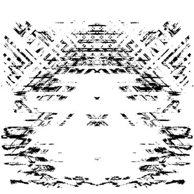 Grunge üst üste biniyor. Soyut siyah-beyaz vektör arkaplanı. Çatlak, leke ve noktalarda kirli desenli tek renkli klasik yüzey. Karanlık korku tarzında eski bir duvar.