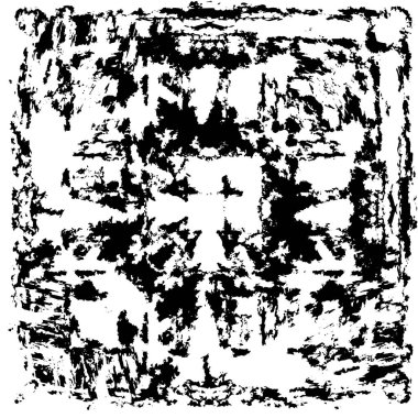 Grunge üst üste biniyor. Soyut siyah-beyaz vektör arkaplanı. Çatlak, leke ve noktalarda kirli desenli tek renkli klasik yüzey. Karanlık korku tarzında eski bir duvar.