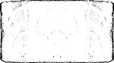 Grunge üst üste biniyor. Soyut siyah-beyaz vektör arkaplanı. Çatlak, leke ve noktalarda kirli desenli tek renkli klasik yüzey. Karanlık korku tarzında eski bir duvar.