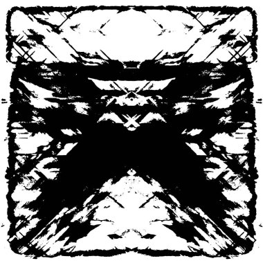 Grunge üst üste biniyor. Soyut siyah-beyaz vektör arkaplanı. Çatlak, leke ve noktalarda kirli desenli tek renkli klasik yüzey. Karanlık korku tarzında eski bir duvar.