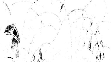 Grunge üst üste biniyor. Soyut siyah-beyaz vektör arkaplanı. Çatlak, leke ve noktalarda kirli desenli tek renkli klasik yüzey. Karanlık korku tarzında eski bir duvar.