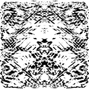 Grunge üst üste biniyor. Soyut siyah-beyaz vektör arkaplanı. Çatlak, leke ve noktalarda kirli desenli tek renkli klasik yüzey. Karanlık korku tarzında eski bir duvar.