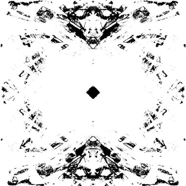 Grunge üst üste biniyor. Soyut siyah-beyaz vektör arkaplanı. Çatlak, leke ve noktalarda kirli desenli tek renkli klasik yüzey. Karanlık korku tarzında eski bir duvar.