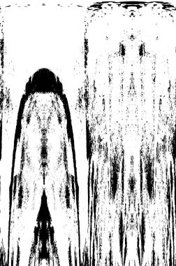 Grunge üst üste biniyor. Soyut siyah-beyaz vektör arkaplanı. Çatlak, leke ve noktalarda kirli desenli tek renkli klasik yüzey. Karanlık korku tarzında eski bir duvar.