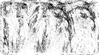 Grunge üst üste biniyor. Soyut siyah-beyaz vektör arkaplanı. Çatlak, leke ve noktalarda kirli desenli tek renkli klasik yüzey. Karanlık korku tarzında eski bir duvar.