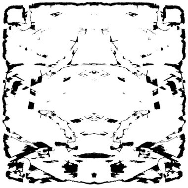 Grunge üst üste biniyor. Soyut siyah-beyaz vektör arkaplanı. Çatlak, leke ve noktalarda kirli desenli tek renkli klasik yüzey. Karanlık korku tarzında eski bir duvar.