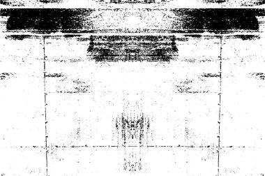 Grunge üst üste biniyor. Soyut siyah-beyaz vektör arkaplanı. Çatlak, leke ve noktalarda kirli desenli tek renkli klasik yüzey. Karanlık korku tarzında eski bir duvar.