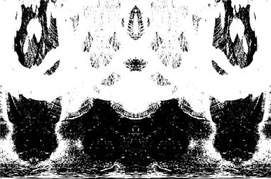 Grunge dikey olarak simetrik siyah beyaz doku. Tek renkli yıpranmış kaplama deseni. 