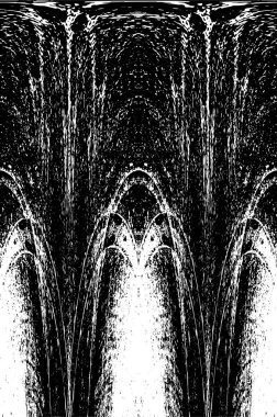 Grunge dikey olarak simetrik siyah beyaz doku. Tek renkli yıpranmış kaplama deseni. 