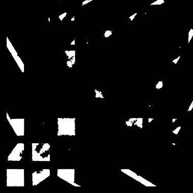 Grunge üst üste biniyor. Soyut siyah-beyaz vektör arkaplanı. Çatlak, leke ve noktalarda kirli desenli tek renkli klasik yüzey. Karanlık korku tarzında eski bir duvar.