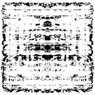 Grunge üst üste biniyor. Soyut siyah-beyaz vektör arkaplanı. Çatlak, leke ve noktalarda kirli desenli tek renkli klasik yüzey. Karanlık korku tarzında eski bir duvar.