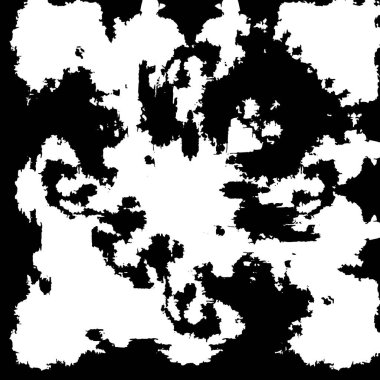 Grunge üst üste biniyor. Soyut siyah-beyaz vektör arkaplanı. Çatlak, leke ve noktalarda kirli desenli tek renkli klasik yüzey. Karanlık korku tarzında eski bir duvar.