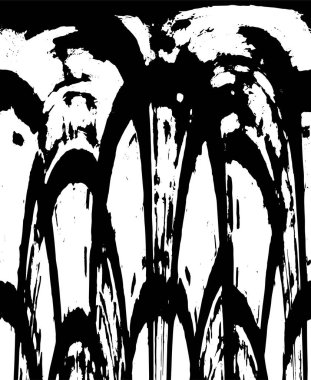 Grunge üst üste biniyor. Soyut siyah-beyaz vektör arkaplanı. Çatlak, leke ve noktalarda kirli desenli tek renkli klasik yüzey. Karanlık korku tarzında eski bir duvar.