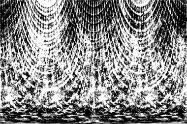 Grunge üst üste biniyor. Soyut siyah-beyaz vektör arkaplanı. Çatlak, leke ve noktalarda kirli desenli tek renkli klasik yüzey. Karanlık korku tarzında eski bir duvar.