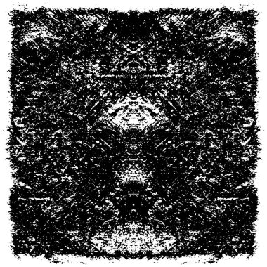 Grunge üst üste biniyor. Soyut siyah-beyaz vektör arkaplanı. Çatlak, leke ve noktalarda kirli desenli tek renkli klasik yüzey. Karanlık korku tarzında eski bir duvar.