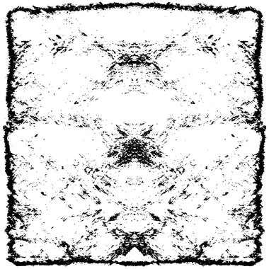 Grunge üst üste biniyor. Soyut siyah-beyaz vektör arkaplanı. Çatlak, leke ve noktalarda kirli desenli tek renkli klasik yüzey. Karanlık korku tarzında eski bir duvar.