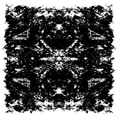 Grunge üst üste biniyor. Soyut siyah-beyaz vektör arkaplanı. Çatlak, leke ve noktalarda kirli desenli tek renkli klasik yüzey. Karanlık korku tarzında eski bir duvar.