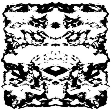 Grunge üst üste biniyor. Soyut siyah-beyaz vektör arkaplanı. Çatlak, leke ve noktalarda kirli desenli tek renkli klasik yüzey. Karanlık korku tarzında eski bir duvar.