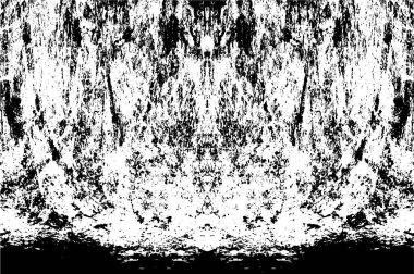 Grunge black and white pattern. Monochrome particles abstract texture. Background of cracks, scuffs, chips, stains, ink spots, lines. Dark design background surface. Gray printing element