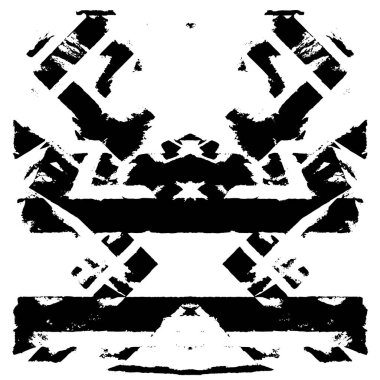 Grunge black and white pattern. Monochrome particles abstract texture. Background of cracks, scuffs, chips, stains, ink spots, lines. Dark design background surface. Gray printing element