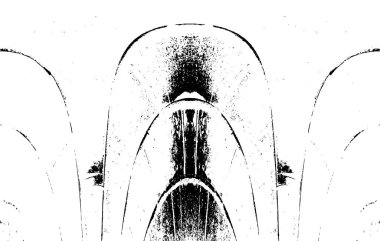 Grunge black and white pattern. Monochrome particles abstract texture. Background of cracks, scuffs, chips, stains, ink spots, lines. Dark design background surface. Gray printing element