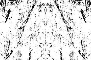 Grunge black and white pattern. Monochrome particles abstract texture. Background of cracks, scuffs, chips, stains, ink spots, lines. Dark design background surface. Gray printing element