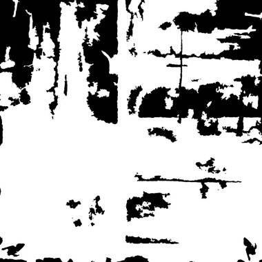 Grunge black and white pattern. Monochrome particles abstract texture. Background of cracks, scuffs, chips, stains, ink spots, lines. Dark design background surface. Gray printing element