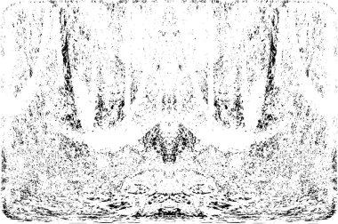 Grunge dikey olarak simetrik siyah beyaz doku. Tek renkli yıpranmış kaplama deseni. 