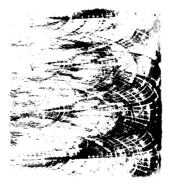 Sert, çizik, sıçramış grunge desenli fırça darbeleri. Dokuları üst üste koy. Siyah-beyaz boyanmış kağıt dokusu. Skeç grunge tasarımı. Poster, kapak, afiş, taklit, çıkartma düzeni için kullan.