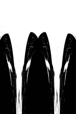 Sert, çizik, sıçramış grunge desenli fırça darbeleri. Dokuları üst üste koy. Siyah-beyaz boyanmış kağıt dokusu. Skeç grunge tasarımı. Poster, kapak, afiş, taklit, çıkartma düzeni için kullan.