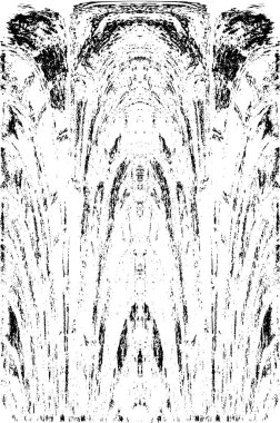 Grunge dikey olarak simetrik siyah beyaz doku. Tek renkli yıpranmış kaplama deseni. 