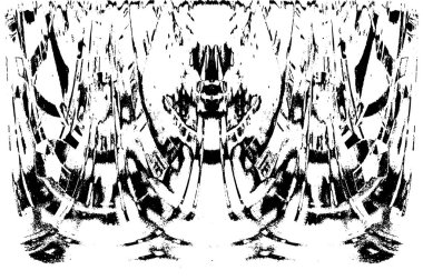 Grunge dikey olarak simetrik siyah beyaz doku. Tek renkli yıpranmış kaplama deseni. 