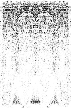 Grunge dikey olarak simetrik siyah beyaz doku. Tek renkli yıpranmış kaplama deseni. 