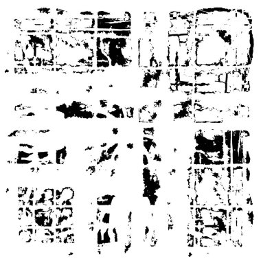 Sert, çizik, sıçramış grunge desenli fırça darbeleri. Dokuları üst üste koy. Siyah-beyaz boyanmış kağıt dokusu. Skeç grunge tasarımı. Poster, kapak, afiş, taklit, çıkartma düzeni için kullan.