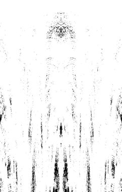 Grunge dikey olarak simetrik siyah beyaz doku. Tek renkli yıpranmış kaplama deseni. 