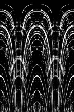 Grunge dikey olarak simetrik siyah beyaz doku. Tek renkli yıpranmış kaplama deseni. 