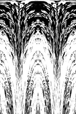 Grunge dikey olarak simetrik siyah beyaz doku. Tek renkli yıpranmış kaplama deseni. 