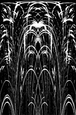 Grunge dikey olarak simetrik siyah beyaz doku. Tek renkli yıpranmış kaplama deseni. 