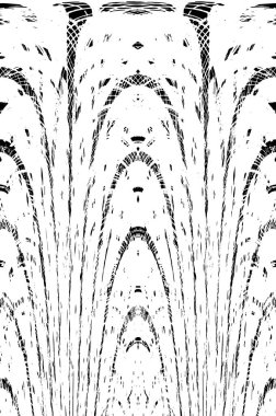 Grunge dikey olarak simetrik siyah beyaz doku. Tek renkli yıpranmış kaplama deseni. 