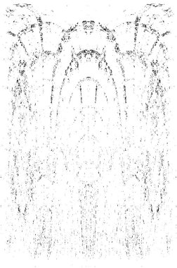 Grunge dikey olarak simetrik siyah beyaz doku. Tek renkli yıpranmış kaplama deseni. 