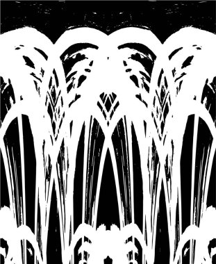 Grunge dikey olarak simetrik siyah beyaz doku. Tek renkli yıpranmış kaplama deseni. 