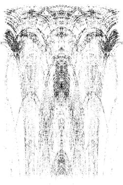 Grunge dikey olarak simetrik siyah beyaz doku. Tek renkli yıpranmış kaplama deseni. 