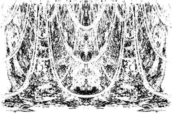 Grunge dikey olarak simetrik siyah beyaz doku. Tek renkli yıpranmış kaplama deseni. 