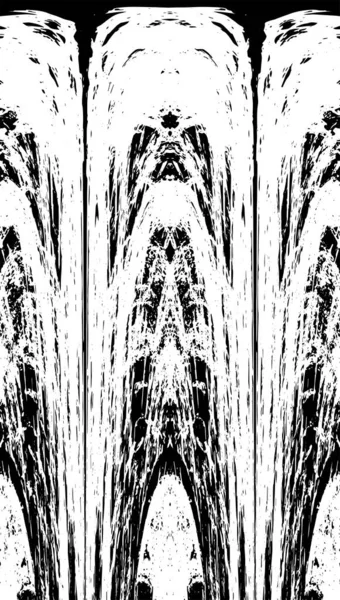 Grunge dikey olarak simetrik siyah beyaz doku. Tek renkli yıpranmış kaplama deseni. 