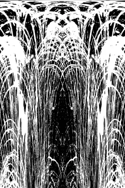 Grunge dikey olarak simetrik siyah beyaz doku. Tek renkli yıpranmış kaplama deseni. 