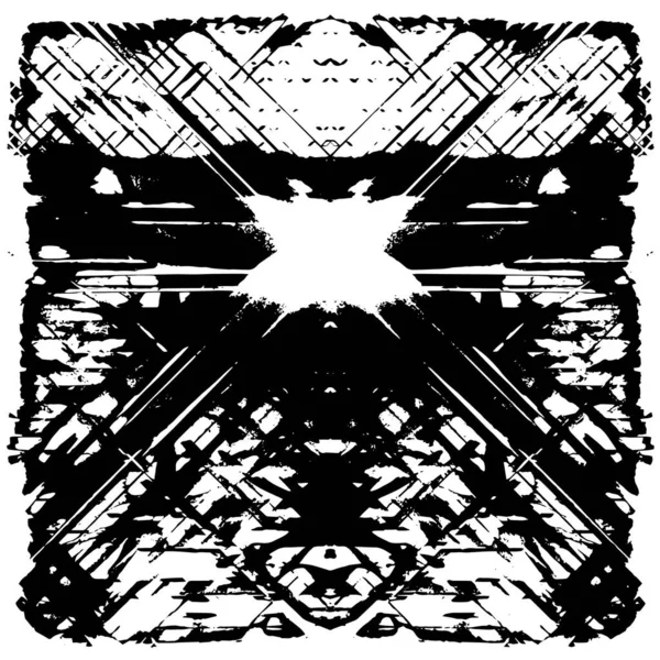 Grunge black and white pattern. Monochrome particles abstract texture. Background of cracks, scuffs, chips, stains, ink spots, lines. Dark design background surface. Gray printing element